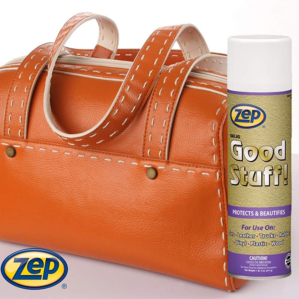 Zep Good Stuff Surface Protectant 18oz (Case of 12) - Water-Based Vinyl, Rubber & Plastic Protectant for Car Interiors, Luggage, Bags & Sports Equipment - UV Protection & Long-Lasting Shine - Perfect for Vehicle Seats, Handrails & Leather Accessories