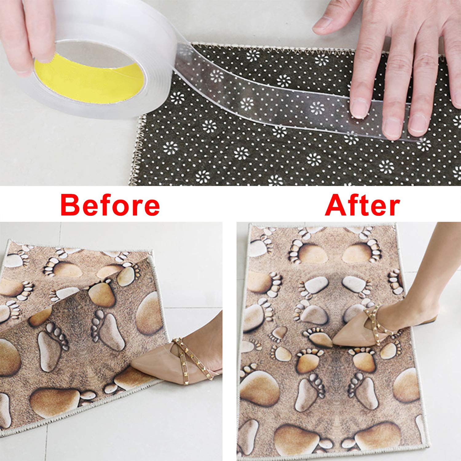 MEMX Nano Double Sided Tape Heavy Duty - 16.4FT Multipurpose Strong Mounting Tape - Reusable Removable Washable Traceless Gel Grip Adhesive for Carpet, Poster, Wall - Perfect for Home, Office Decor & DIY Projects