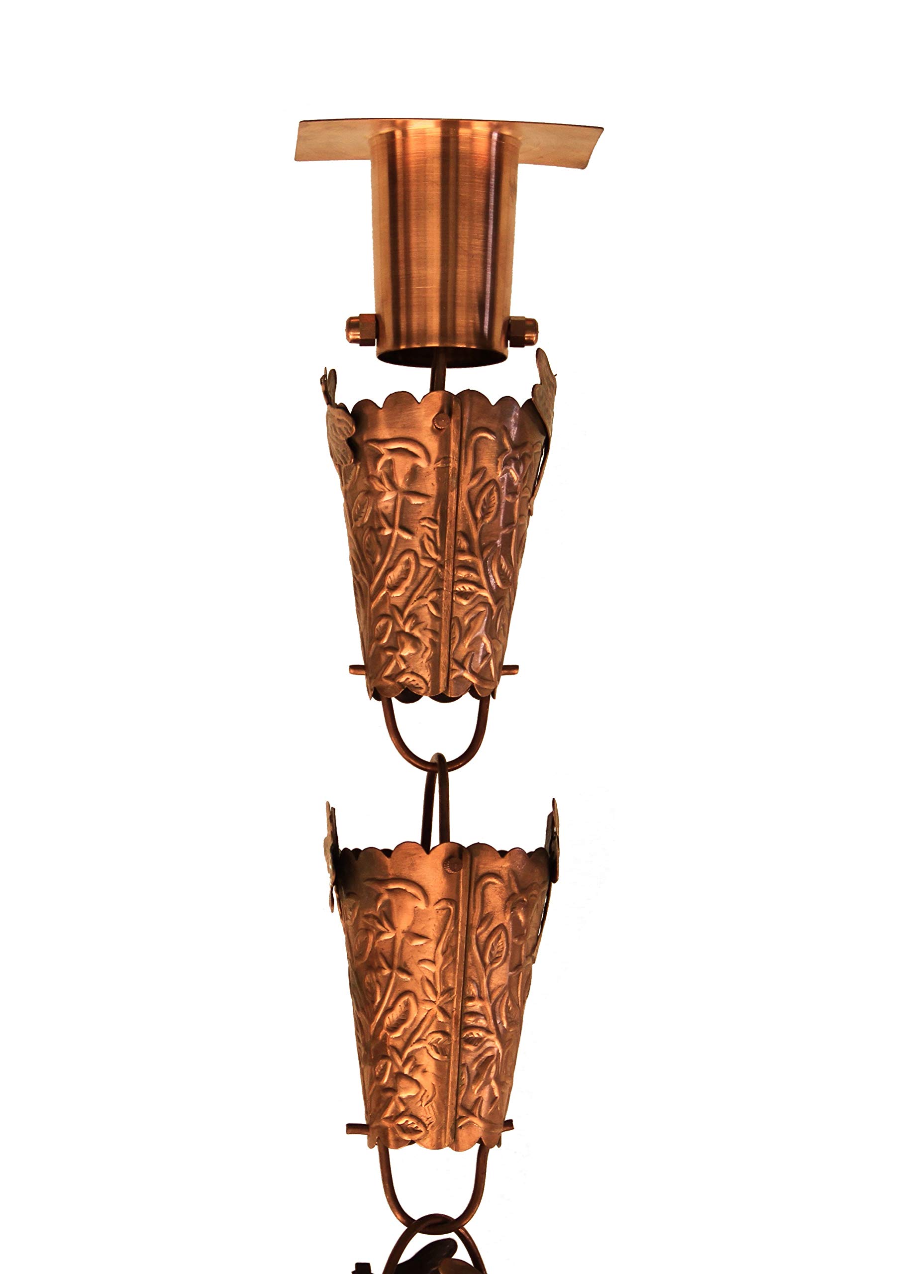 Dragonfly-Themed Copper Rain Chain with Installation Kit (16 Foot) - Perfect for Garden, Patio, and Downspout Decoration