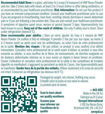 Genestra HMF Neuro Powder Probiotic Formula 60g - Brain & Gut Health Support for Adults - Supports Cognitive Function & Digestive Balance - Perfect for Stress Relief & Mental Clarity
