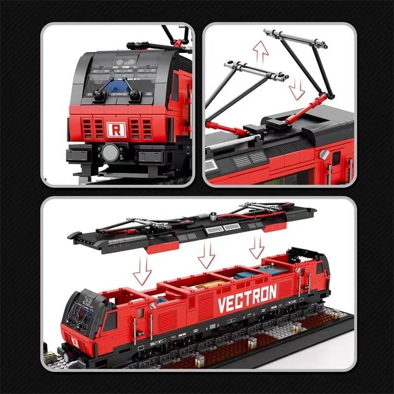 Reobrix 66019 Vectron European Electric Passenger Train Building Blocks Set - Model Train Kit for Adults & Kids - Perfect for Collectors, DIY Enthusiasts & Home Decoration