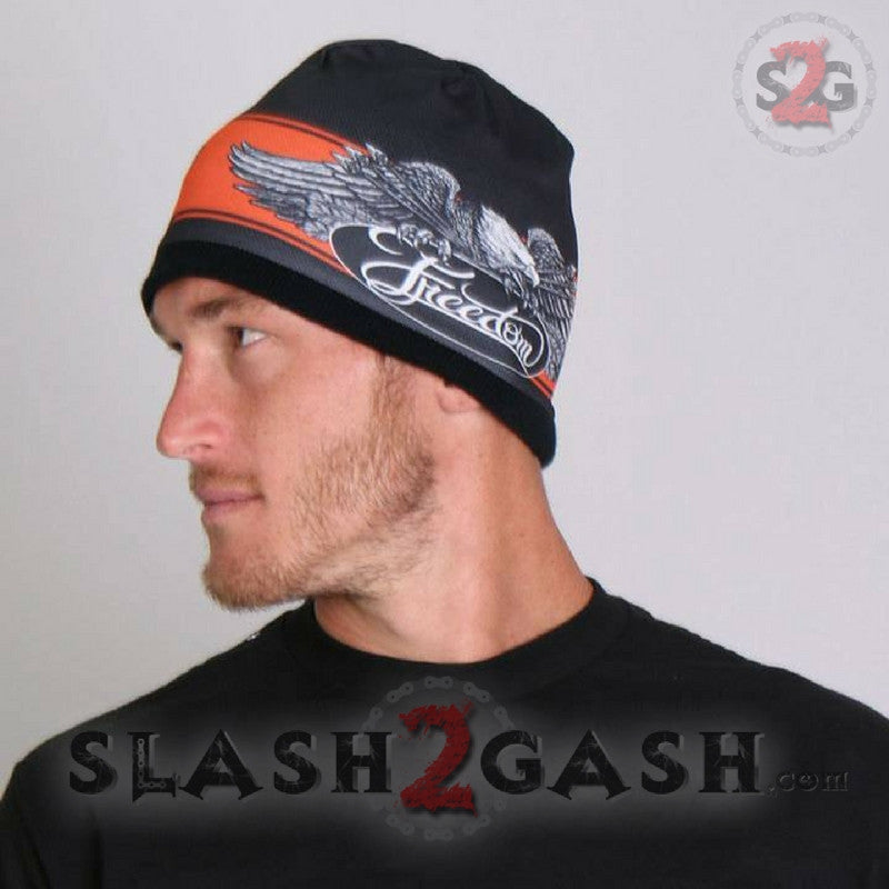 Hot Leathers Sublimated Freedom Eagle Beanie - 3D Printed American Flag Design Winter Hat for Men & Women - Perfect for Outdoor Activities, Sports, and Cold Weather Fashion