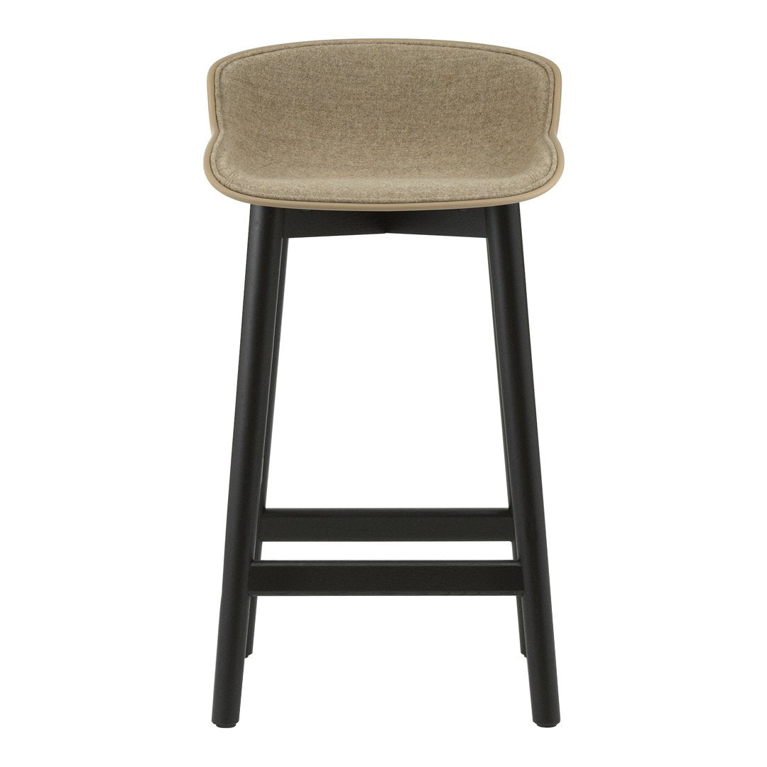 Premium Hyg Counter Stool with Front Upholstered Seat and Wood Base - Perfect for Kitchen Islands, Bars & Breakfast Nooks