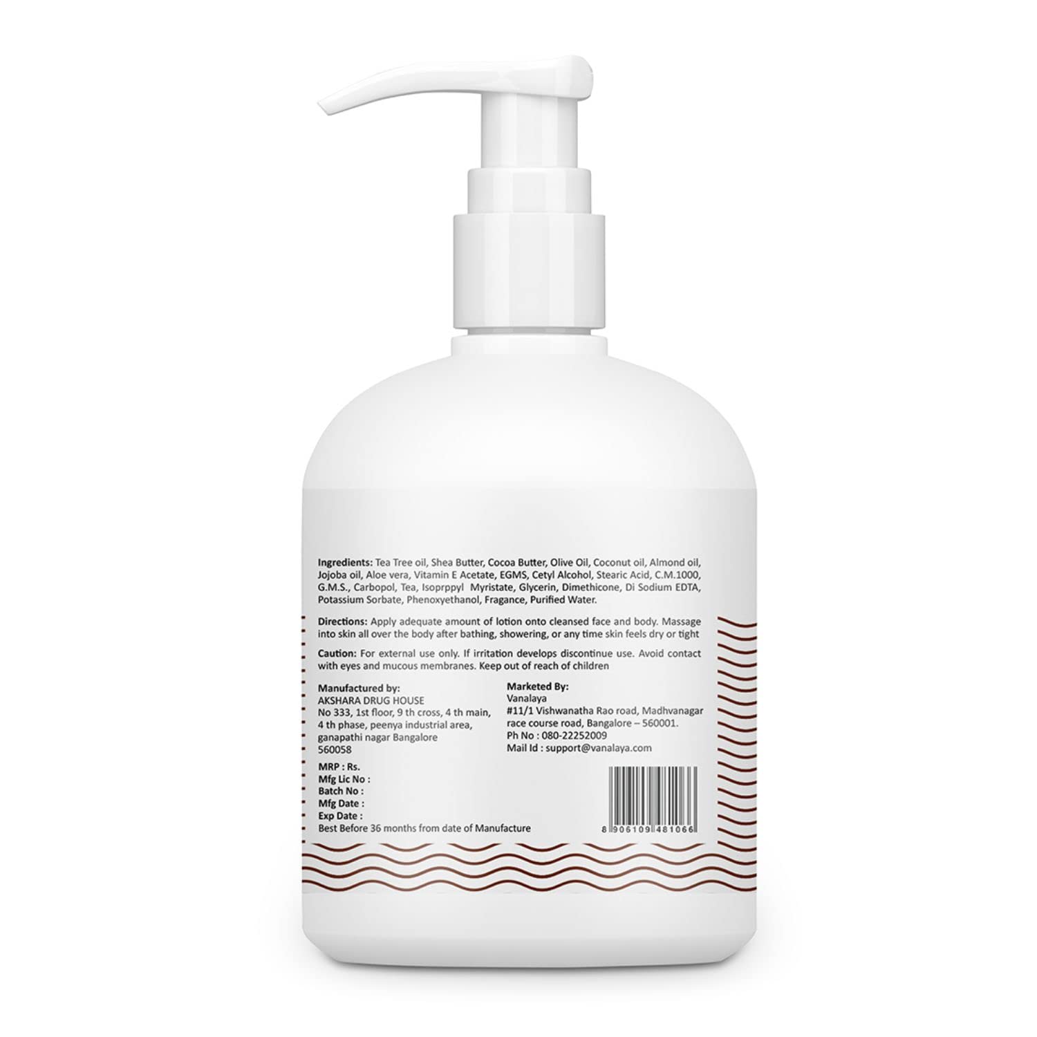 Vanalaya Cocoa Butter & Shea Butter Moisturizing Lotion with Vitamin E & Coconut Oil - Deep Hydration for Dry Skin on Face & Body - 300ml - Perfect for Daily Skincare & After-Sun Care
