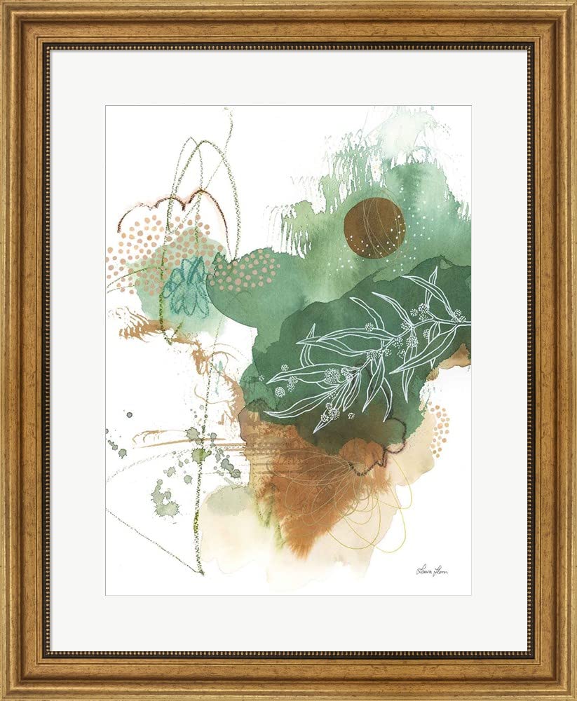 Nature Abstract II by Laura Horn - Framed Art Print Wall Picture with Wide Gold Frame, 23 x 28 Inches - Perfect for Living Room, Bedroom & Office Decor