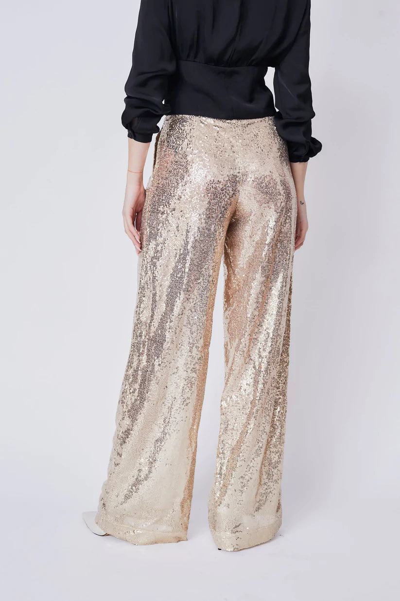 Belucci Sequined Pants for Women - Glamorous High Waisted Party Pants with Sparkly Sequins | Perfect for Nightclubs, Holiday Parties & Special Occasions