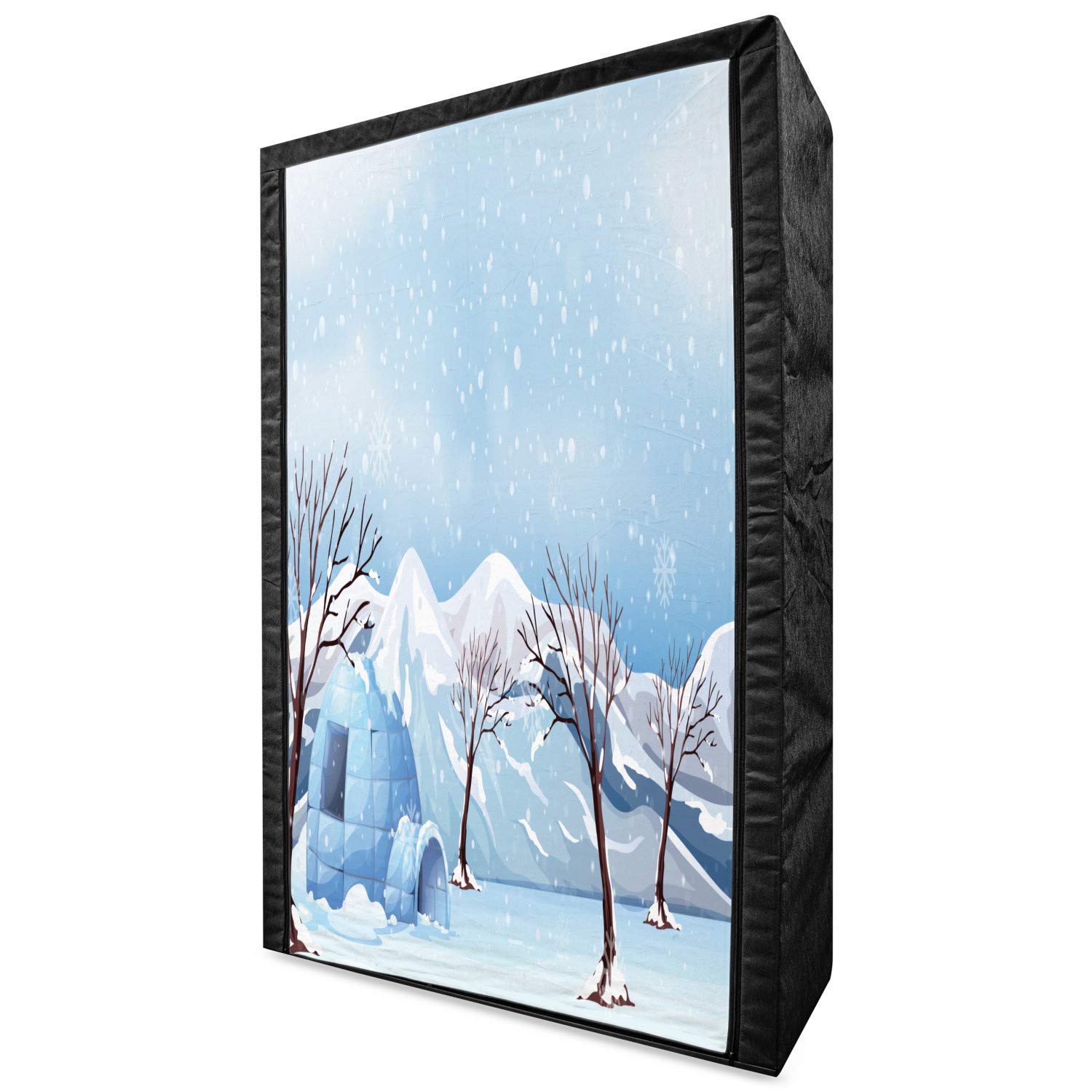 Lunarable Portable Fabric Wardrobe with Snow Mountain Winter Landscape Art - 42.5