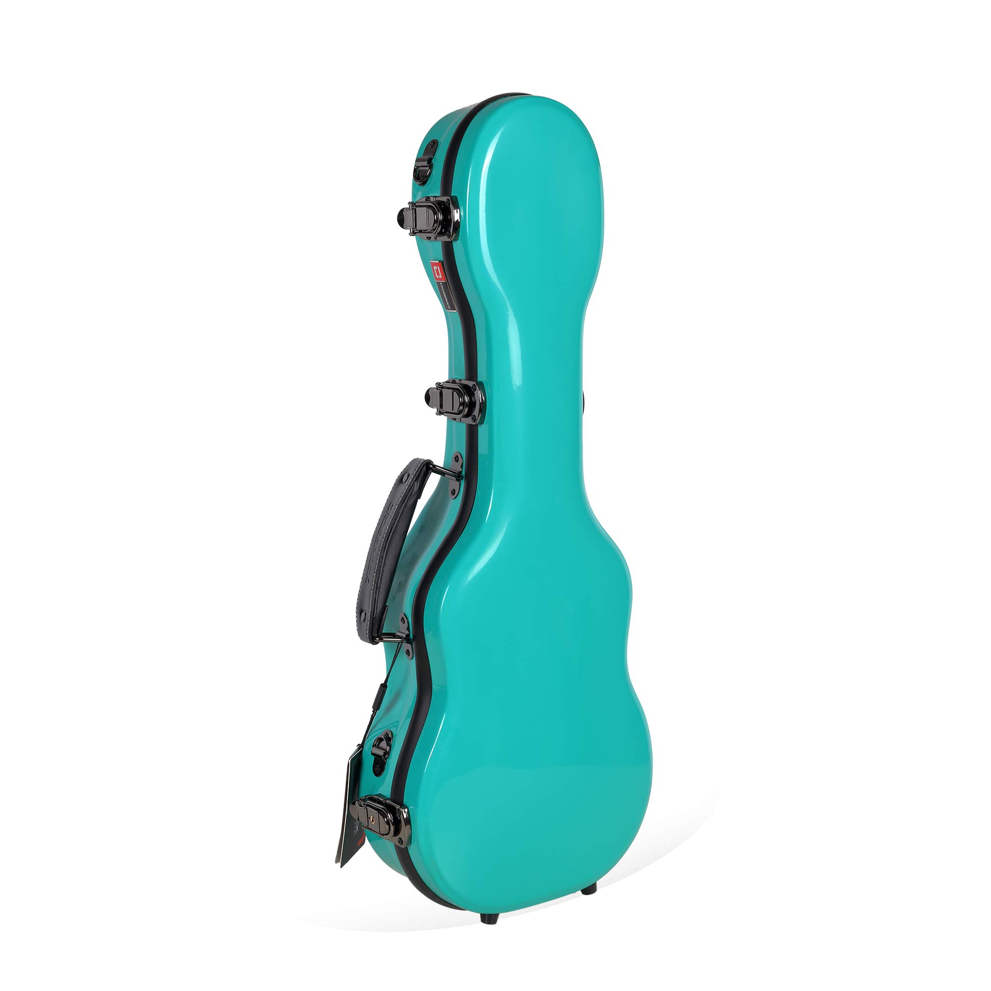 Crossrock Thick Padded Hardshell Fiberglass Concert Ukulele Case - Turquoise Blue - Perfect for Travel, Performances & Ukulele Protection