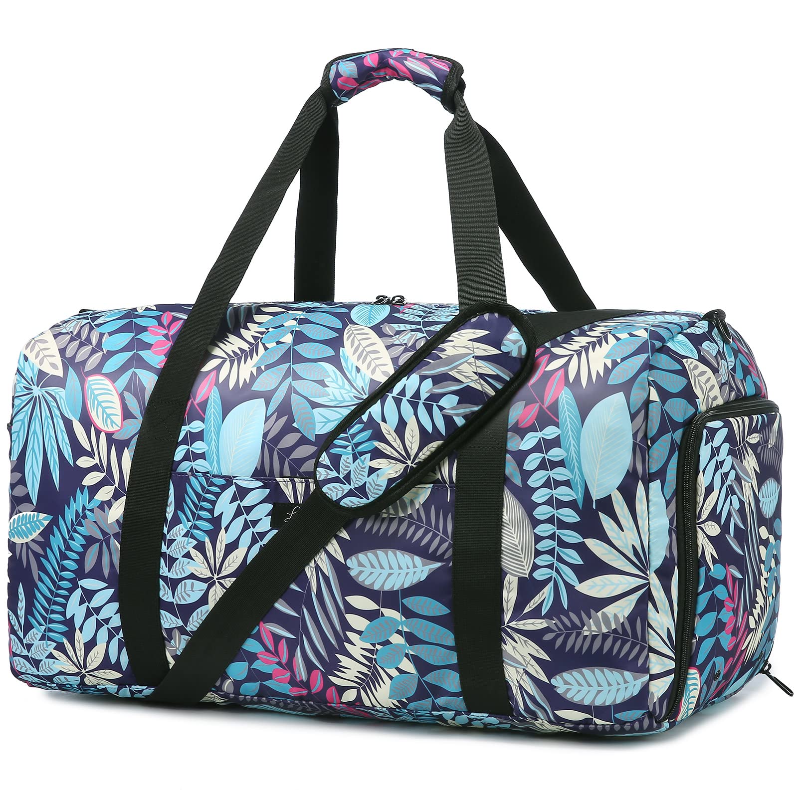 **Sucipi Women's Weekender Gym Duffle Bag with Shoe & Wet Clothes Pocket - Large Carry On Travel Overnight Bag, Cute Hospital Bag for Labor & Delivery (Blue) - Perfect for Gym, Travel, Maternity & Weekend Getaways**