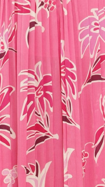 Anita Women's Maxi Dress - Floral Print Long Summer Dress with Pockets, Pink Floral Pattern for Beach, Vacation, and Casual Wear
