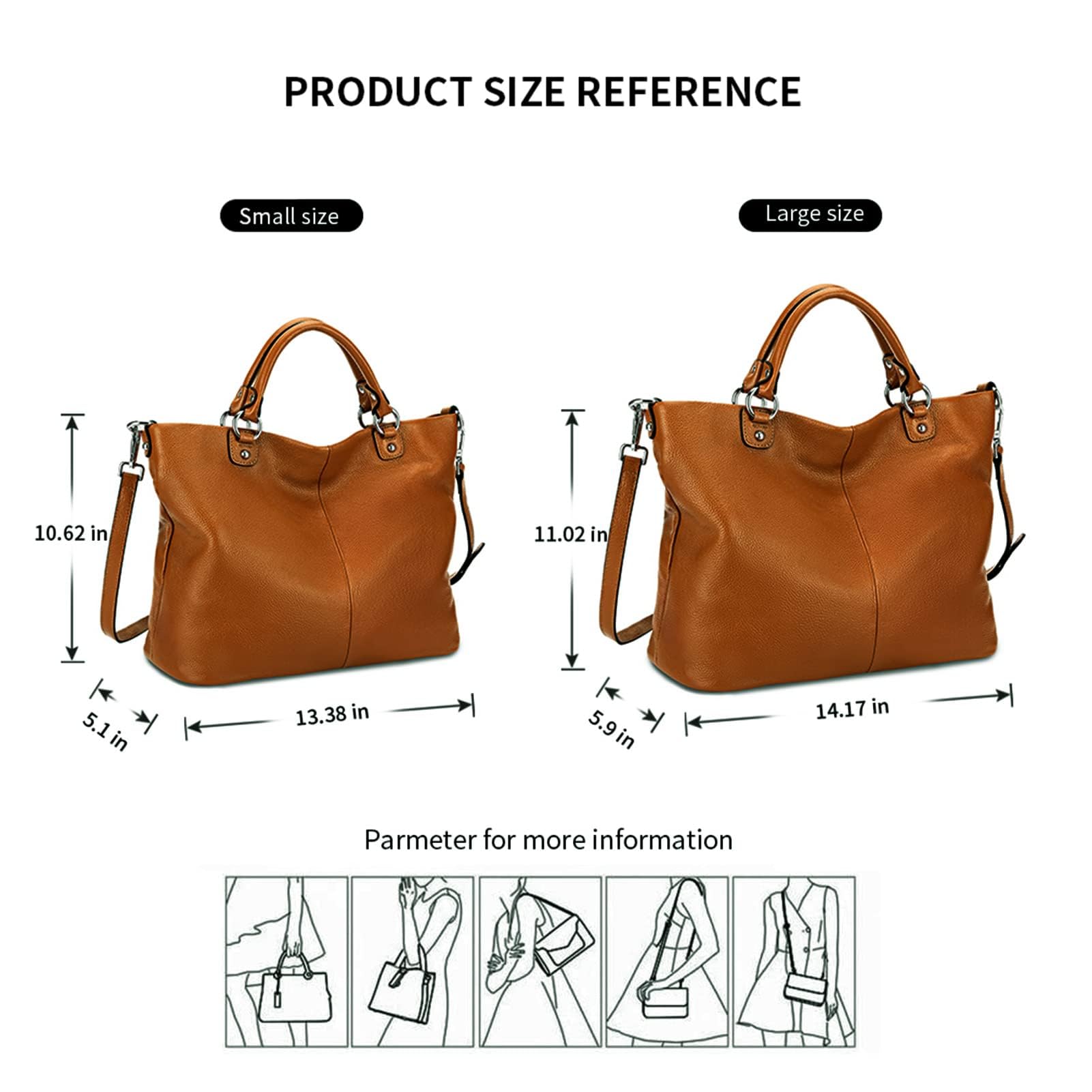 Kattee Women's Soft Leather Tote Bag - Stylish Satchel Purse & Handbag for Work, Travel & Everyday Use