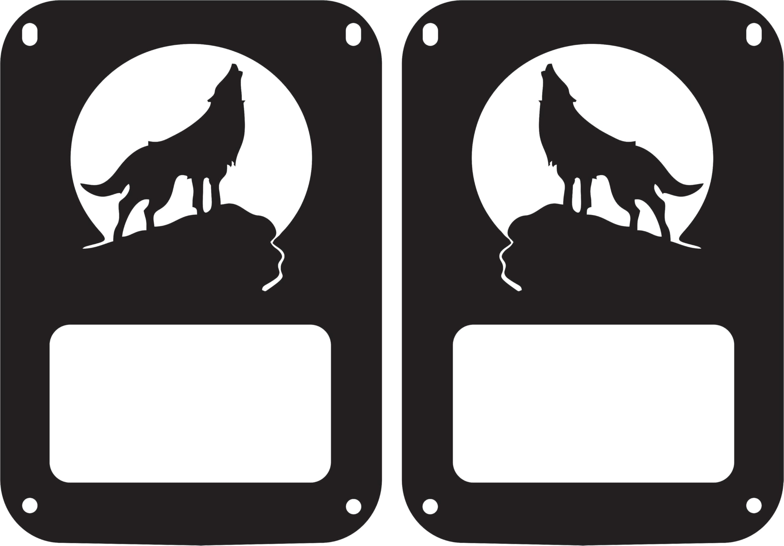 Wolf Howling at The Moon Tail Light Covers for Jeep Wrangler JK - Black Set of 2 | Off-Road Adventure & Night Driving Accessories