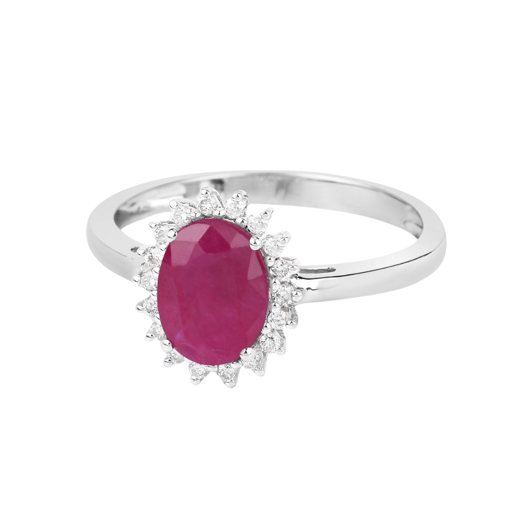 10K Gold Ruby and Diamond Ring for Women - Elegant Wedding, Engagement, Anniversary Jewelry Gift - Perfect for Special Occasions and Everyday Luxury