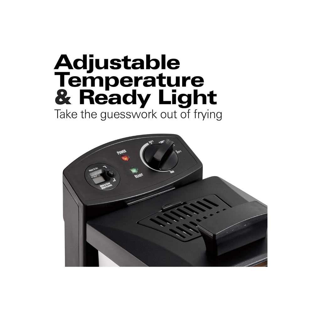 HAMILTON BEACH 35033C 12-Cup Oil Capacity Deep Fryer - Perfect for Home Cooking, Parties & Restaurant-Style Meals