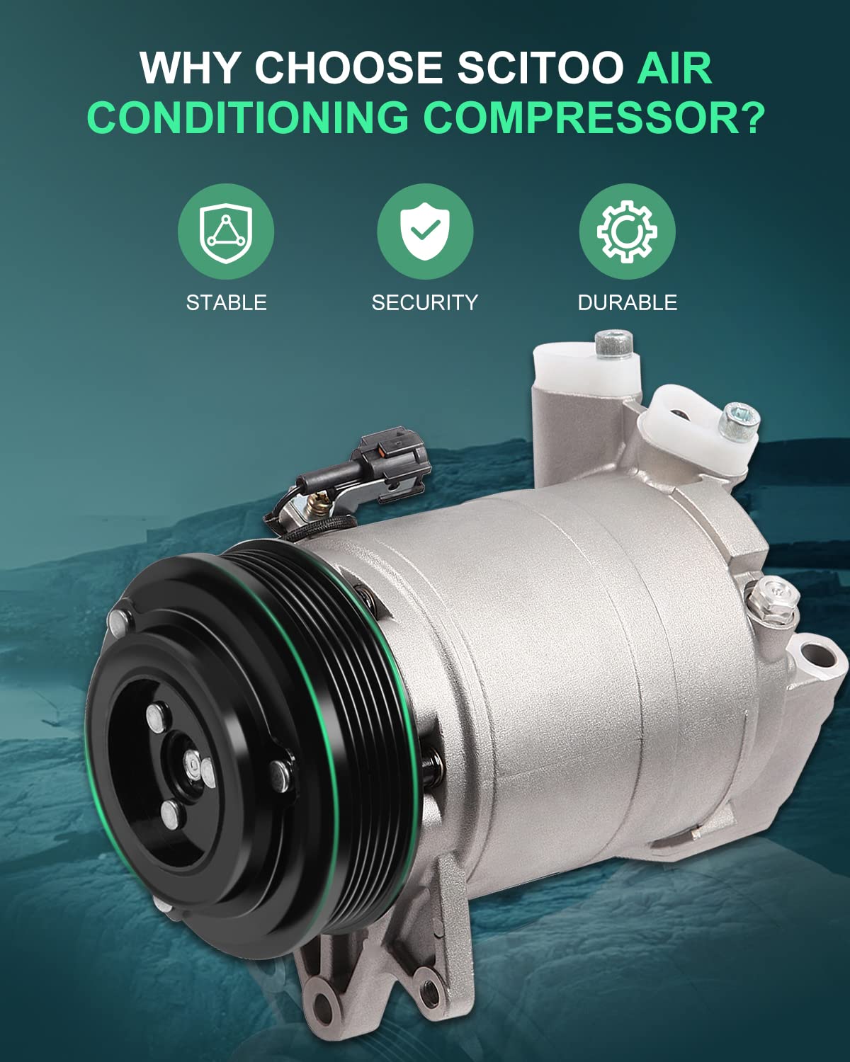 SCITOO AC Compressor Compatible with Nissan Altima 3.5L 2002-2006 & Nissan Maxima 3.5L 2003-2007 - High Performance Air Conditioning Compressor for Smooth Cooling in Summer Driving