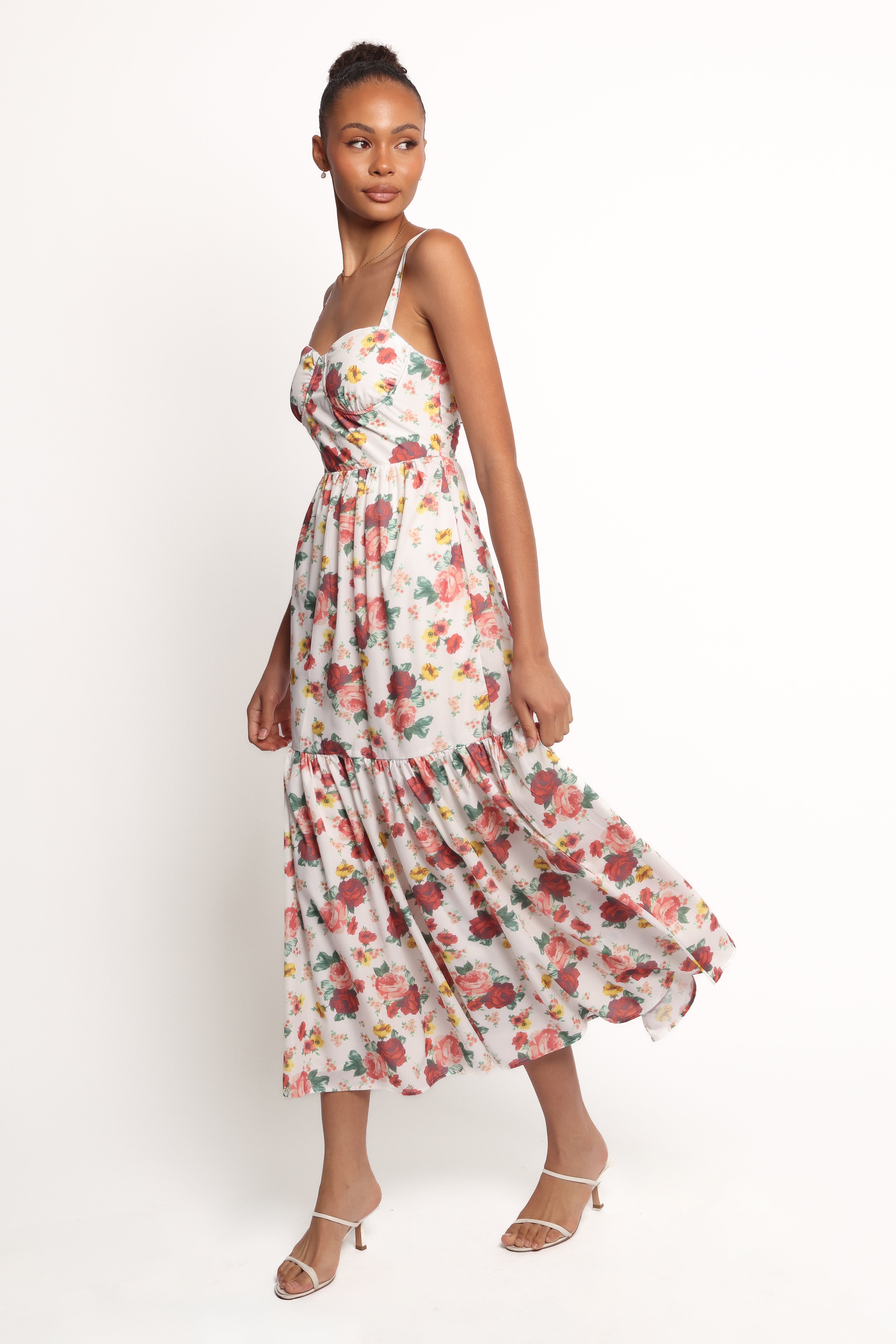 Donatella Maxi Dress - Floral Print Long Summer Dress for Women | Beach Wedding, Vacation & Party Wear