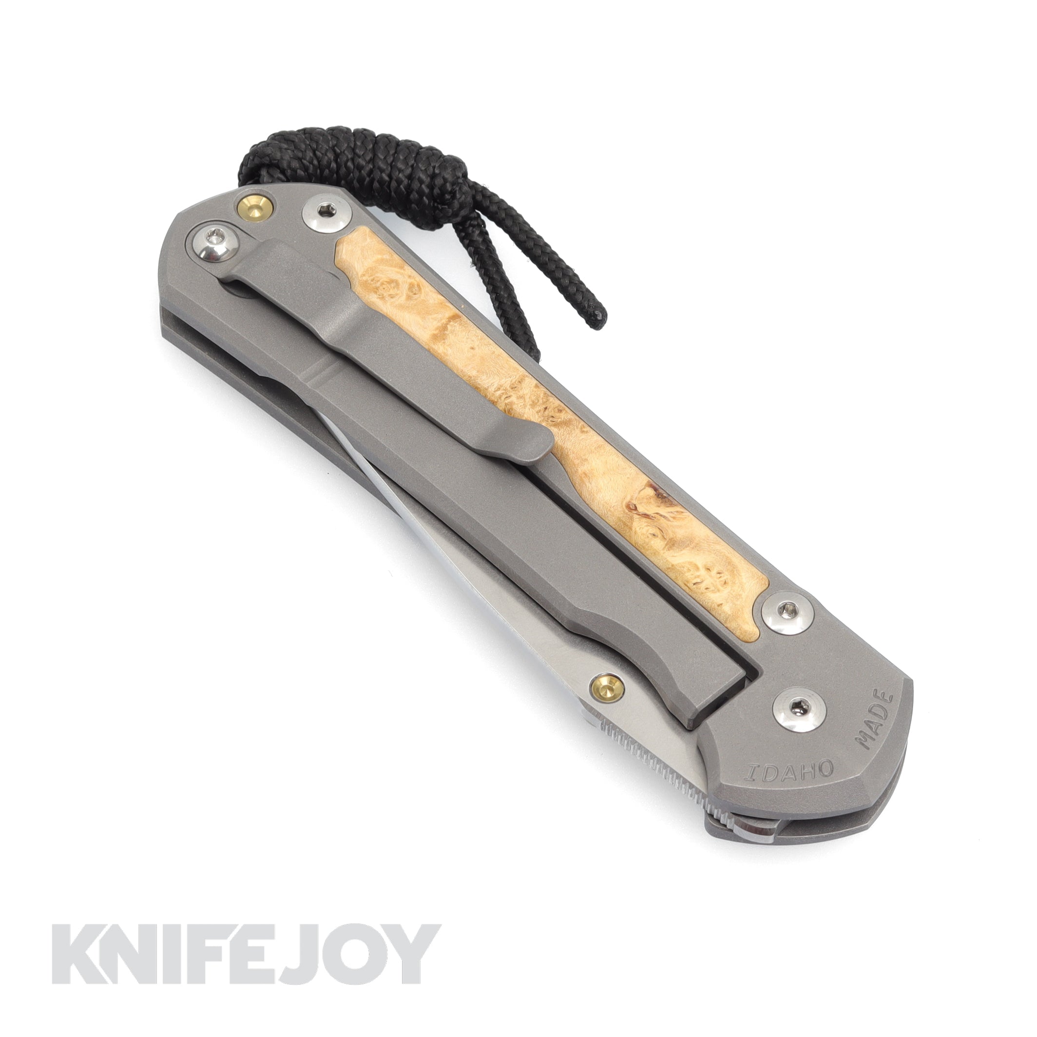 Chris Reeve Knives Large Sebenza 31 Folding Pocket Knife - Drop Point Blade, Box Elder Wood Inlay, Matte Finish | EDC, Outdoor Survival, Camping & Hunting Gear