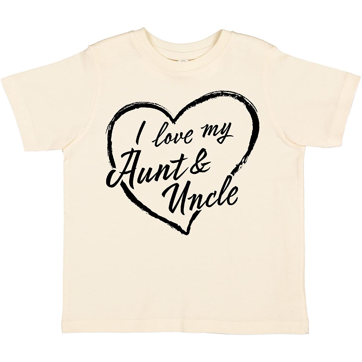 Inktastic I Love My Aunt and Uncle Black Chalk Heart Toddler T-Shirt - Cute Kids Outfit for Family Reunions & Special Occasions