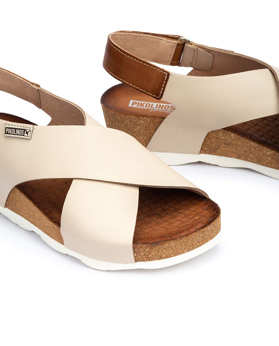 PIKOLINOS Women's Leather Wedge Sandals - Comfortable Mahon Style for Summer, Beach & Casual Outings