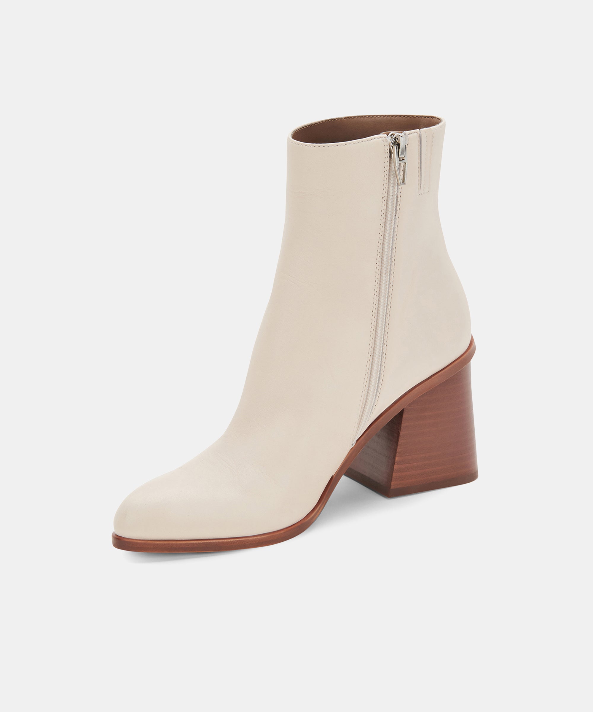 TERRIE Women's Ivory Leather Booties - Stylish Ankle Boots for Fall & Winter Fashion | Perfect for Casual Outfits, Office Wear & Date Nights
