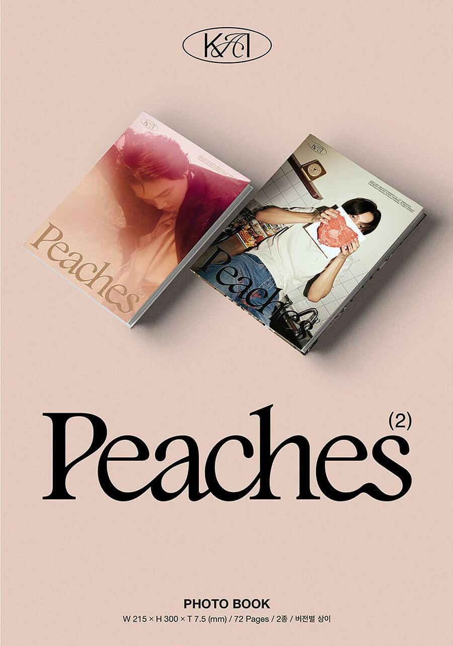 EXO KAI PEACHES 2nd Mini Album Photobook Set - 2 Versions (Peaches & Polaroid Kisses) with 2 Photo Books, 2 Postcards, Memory Film & 4 EXO Store Gift Cards | K-Pop Collectibles for Fans, Gift Ideas for EXO-L