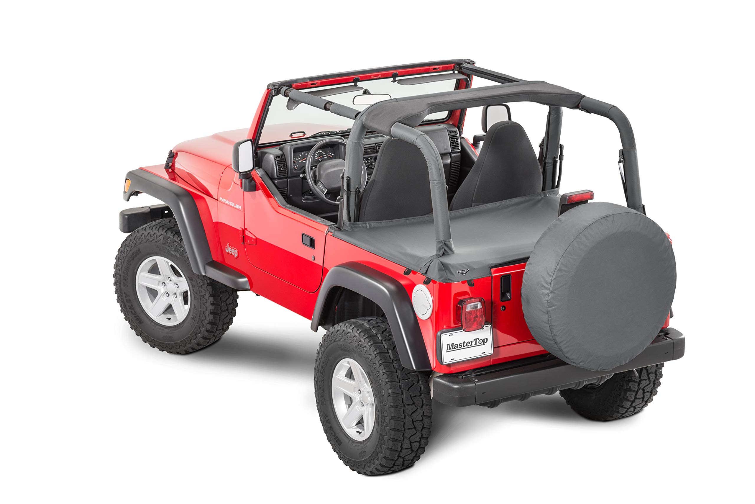 MasterTop No Drill Windshield Header for 1997-2006 Jeep TJ Wrangler - Easy Summer Soft Top Installation | Universal Fit for All Brand Soft Tops | Perfect for Off-Roading, Beach Trips & Summer Adventures (Part #14700201)