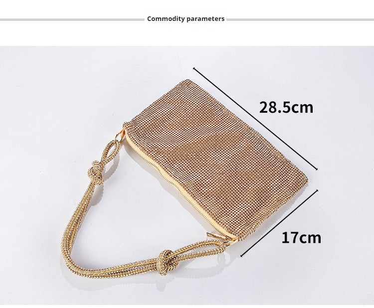 Luxury Metal Diamond Encrusted Evening Clutch Bag for Women - Elegant Dinner Party Accessory - Perfect for Weddings, Galas & Formal Events