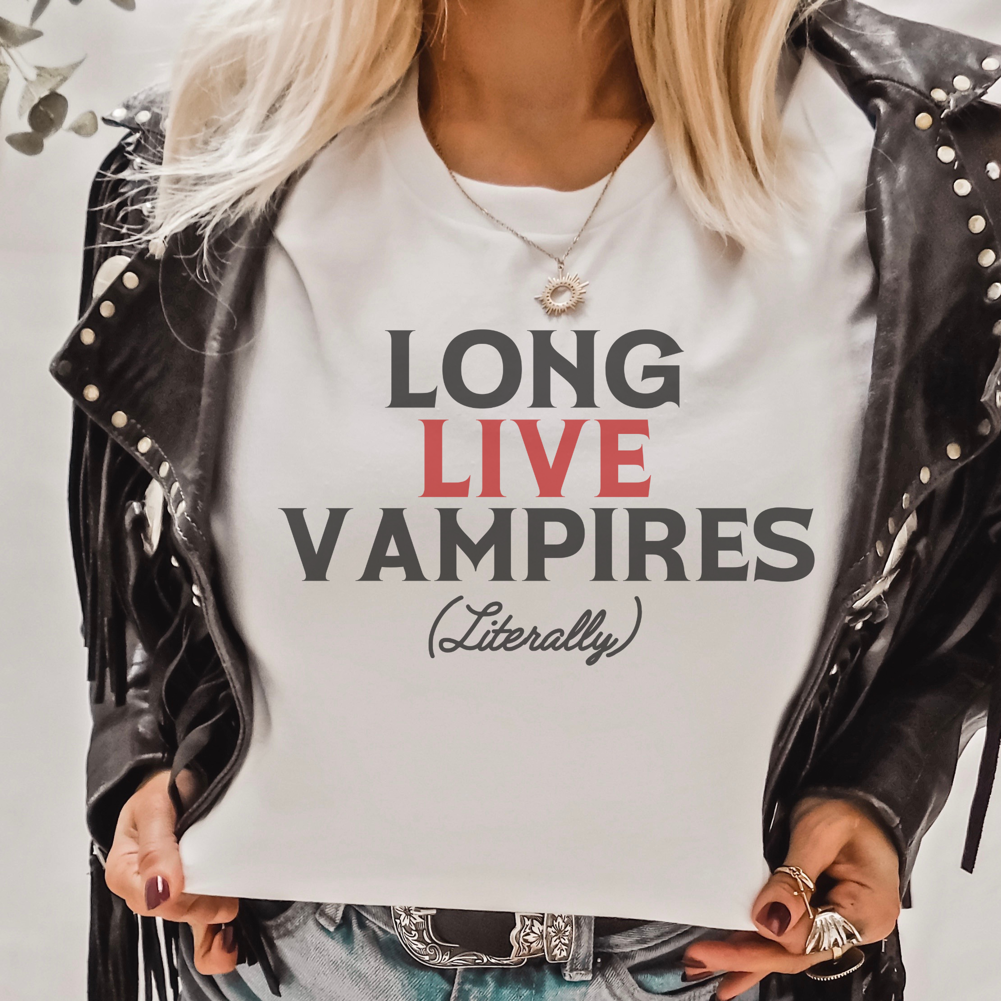 Long Live Vamps T-Shirt | Gothic Vampire Graphic Tee | Soft Cotton Unisex Shirt | Perfect for Halloween, Goth Parties & Vampire Lovers