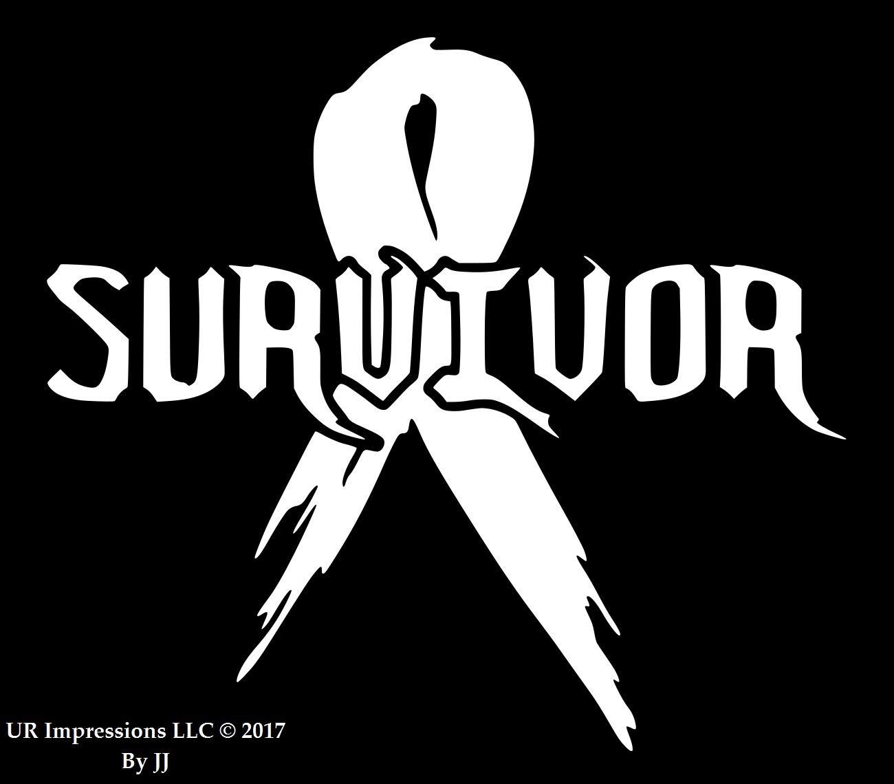 MWht Cancer Survivor Ribbon Vinyl Decal Sticker - 5.5 Inch Matte White for Cars, Trucks, SUV, Vans, Walls, Windows, Laptop, Tablet - Show Support & Awareness | Perfect for Car Decals, Office Decor, Gifts & Fundraising Events