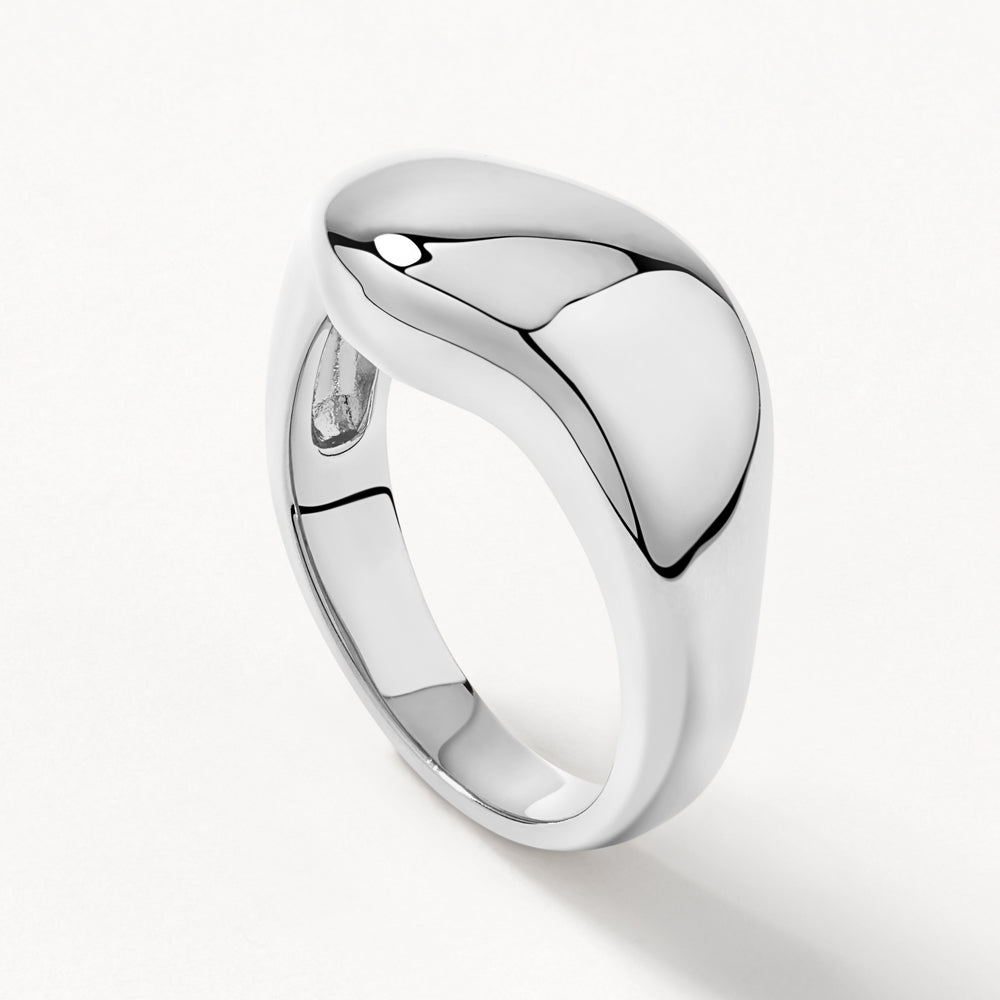 Organic Silver Dome Ring for Women - Minimalist Stackable Jewelry for Everyday Wear & Gift Giving