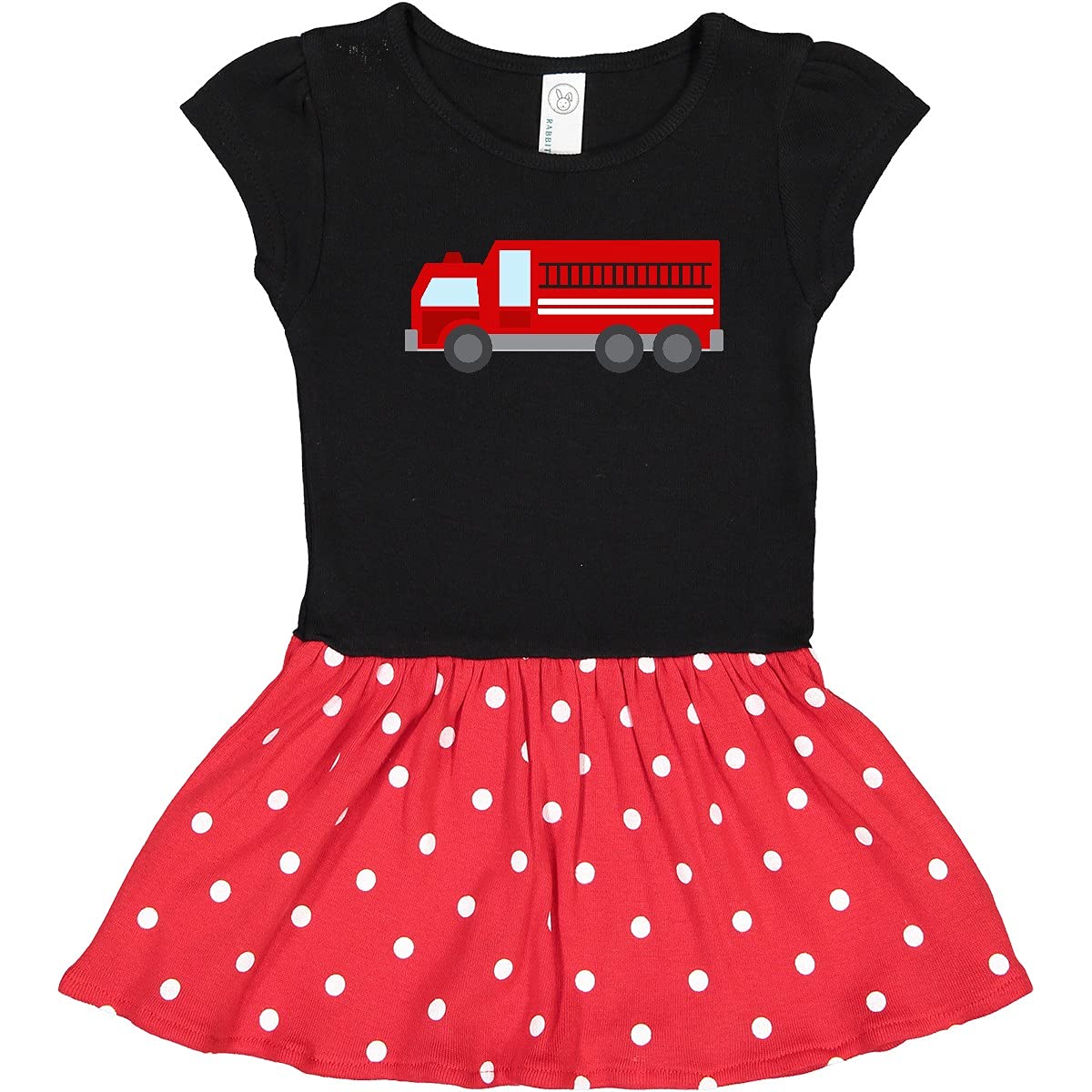 Inktastic Fire Truck (Red) Toddler Dress - Cute & Comfortable Firefighter-Themed Outfit for Kids - Perfect for Birthday Parties, Dress-Up Play & Firefighter Costume Events