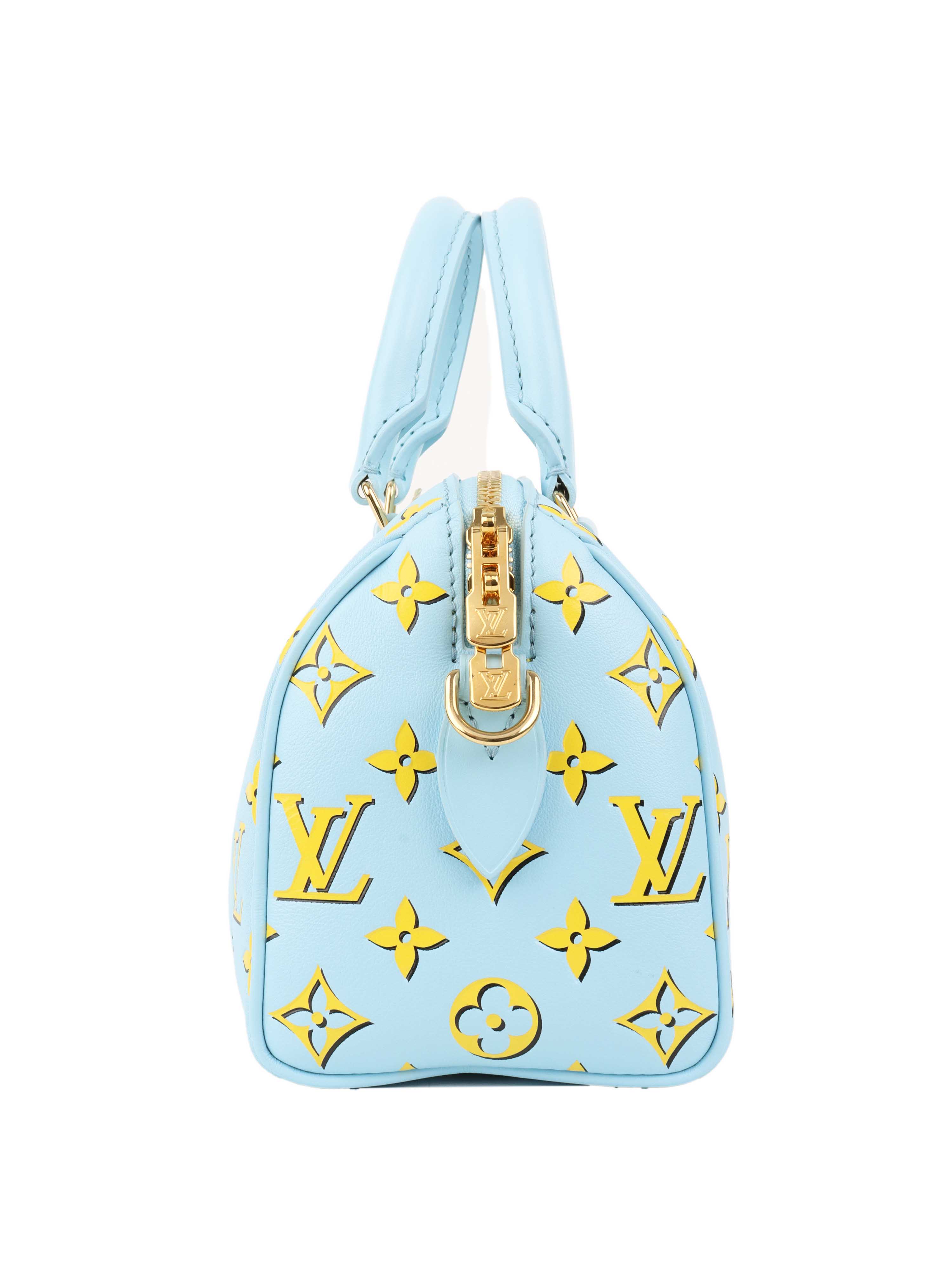 Louis Vuitton Speedy Bandouliere 20 Handbag in Baby Blue - Luxury Crossbody Purse for Women, Perfect for Travel & Everyday Use