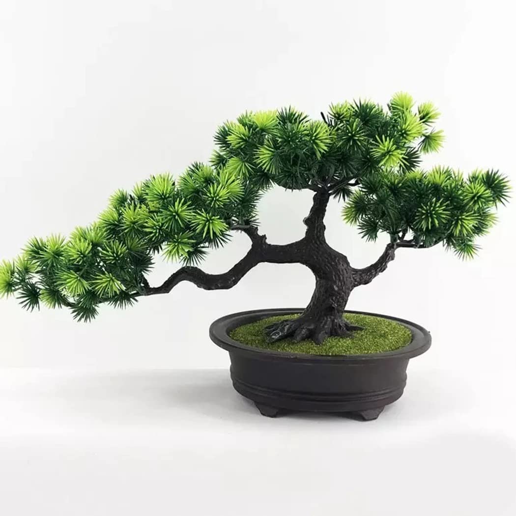 Artificial Pine Bonsai Tree - Fake Potted Plant for Home, Office, Living Room Decor - Realistic Greenery for Indoor & Outdoor Use - Perfect for Housewarming, Wedding, Garden Party Decorations
