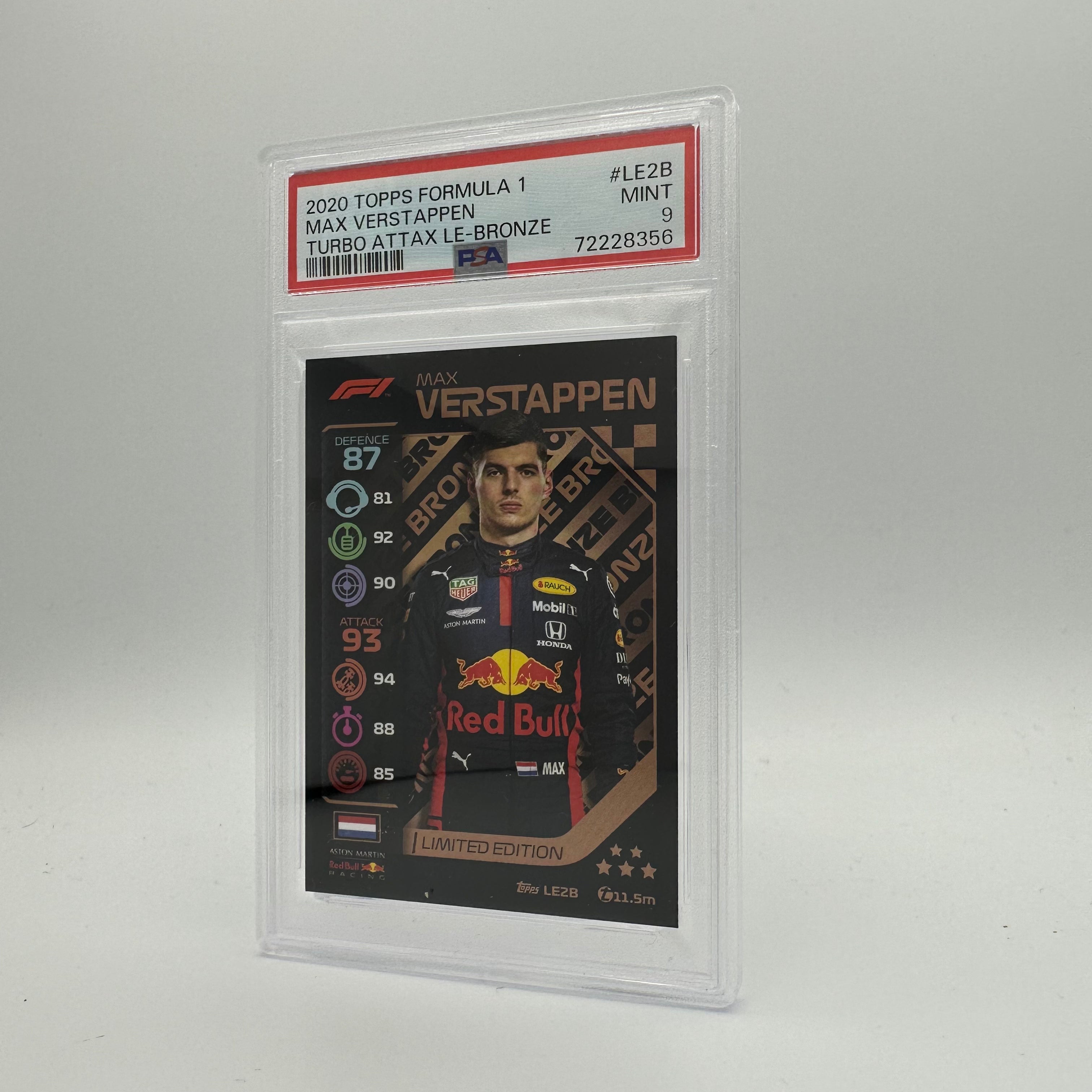 PSA 9 Graded MAX VERSTAPPEN #LE2B Limited Edition Bronze Trading Card - Perfect for F1 Collectors, Sports Memorabilia Enthusiasts & Investment Collectibles