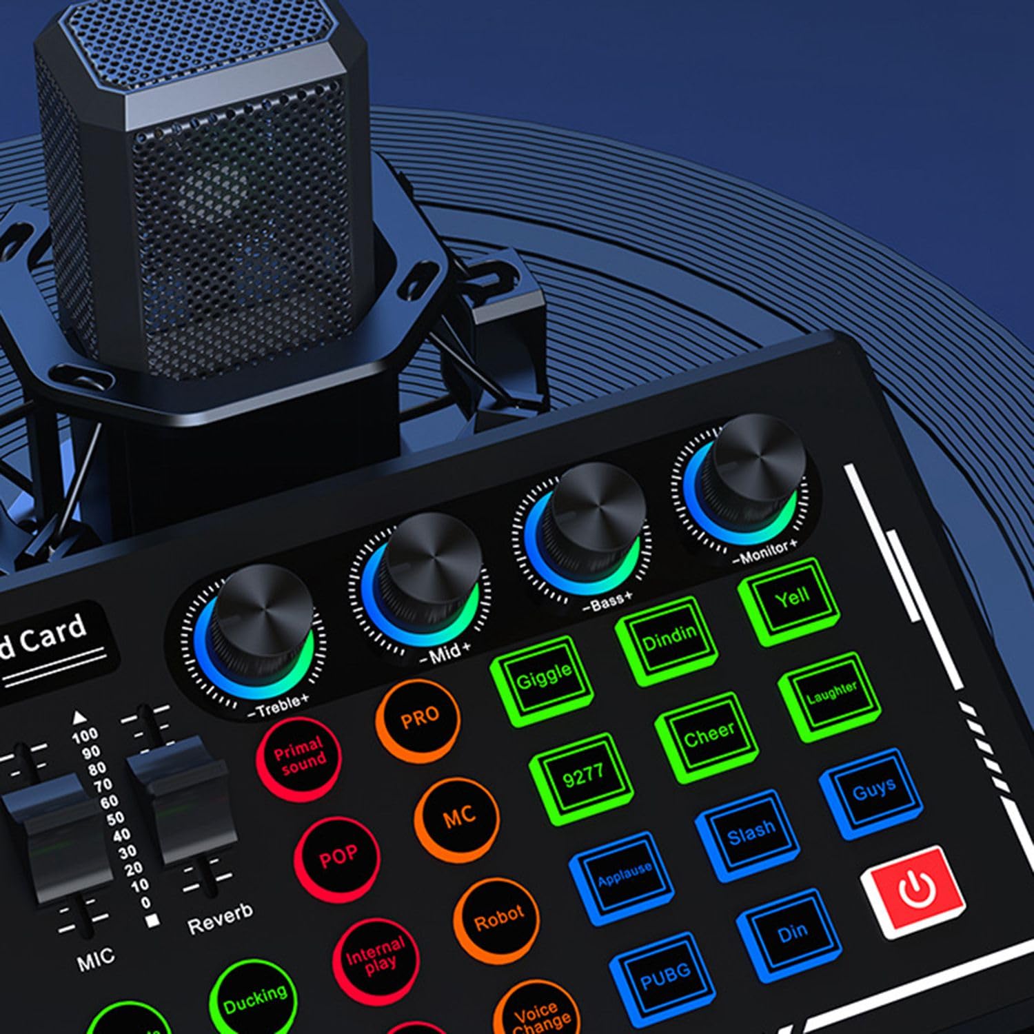 MRNHA V88 USB Audio Mixer - External Sound Card with Headset & Microphone for Live Streaming, PC & Mobile - Black | Perfect for Podcasting, Gaming & Online Meetings