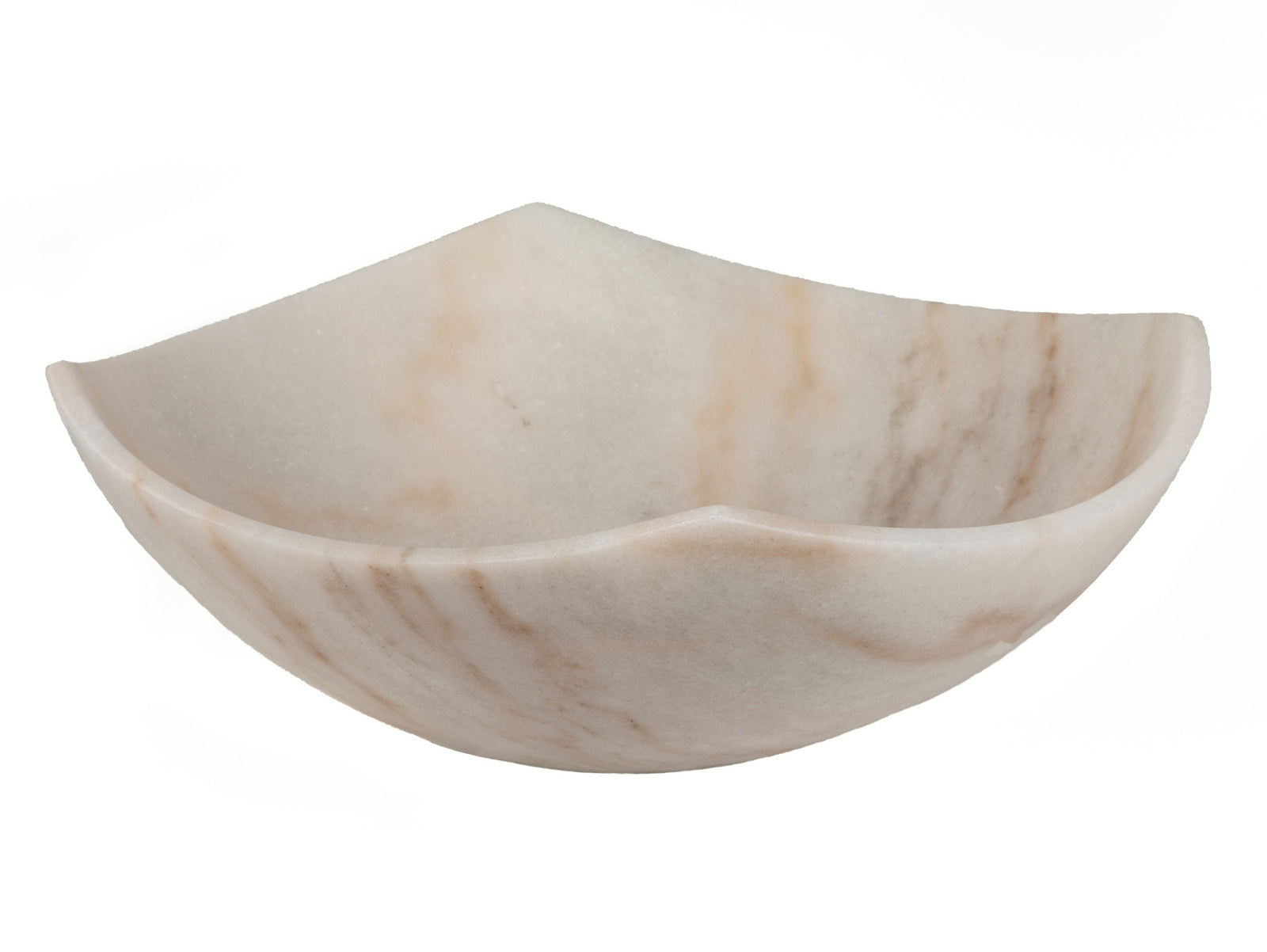 Elegant Arched Edges Bowl Sink - Honed White Marble Bathroom Vanity Sink for Modern Farmhouse & Luxury Home Decor