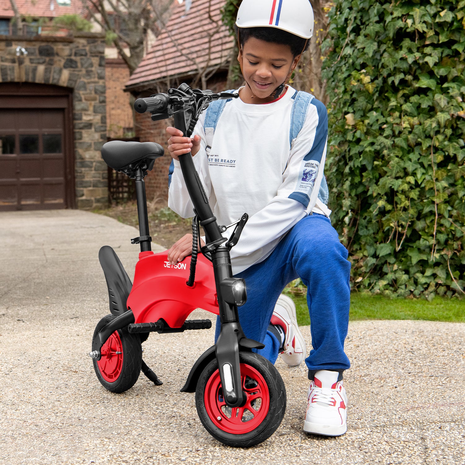 LX10 Folding Ride On Car for Kids - Electric Powered, 12V Battery, LED Lights - Perfect for Indoor & Outdoor Play, Birthday Gifts, Backyard Fun