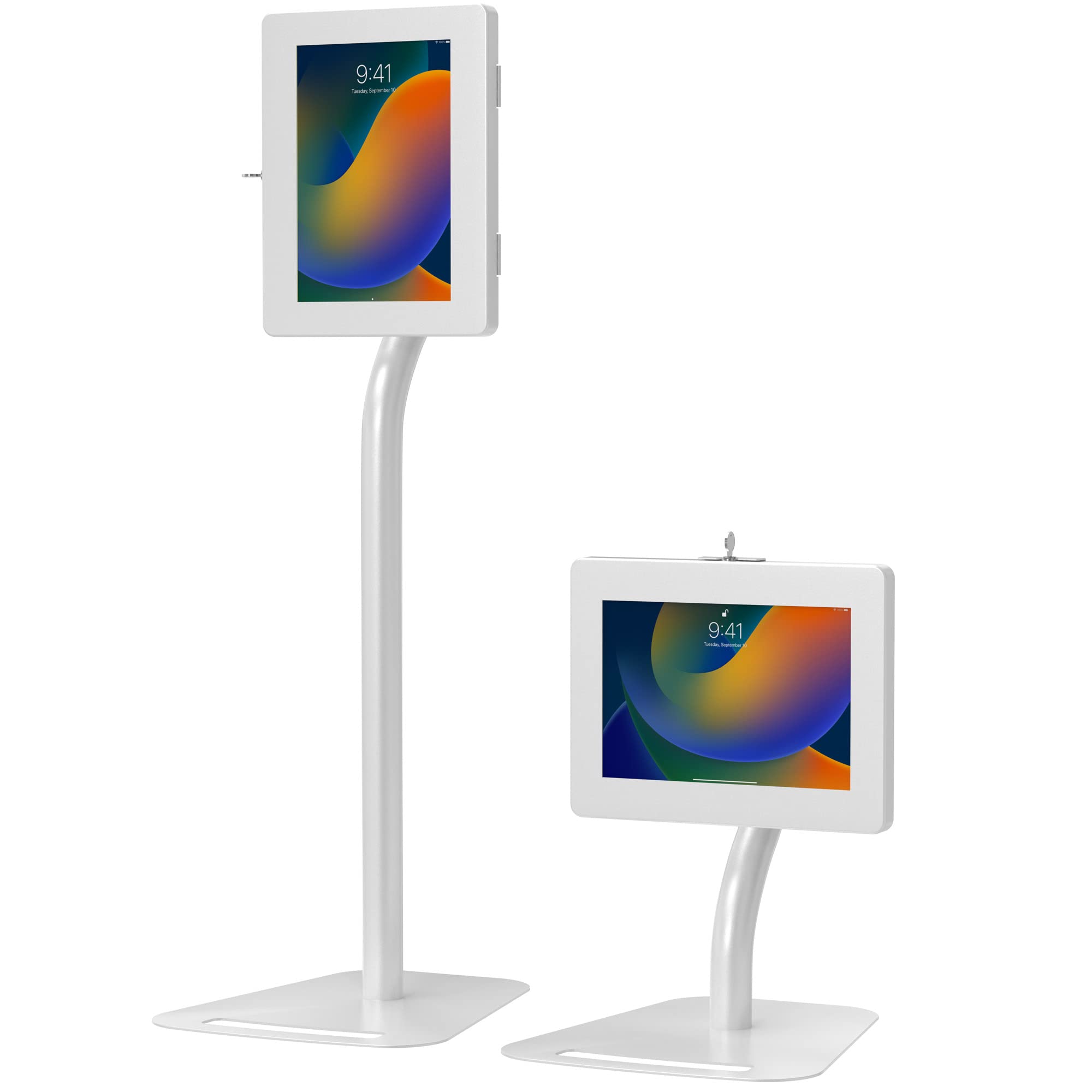 Anti-Theft Adjustable Height Kiosk Floor Stand with Secure Locking Mechanism for iPad 7/8/9, iPad Pro 11