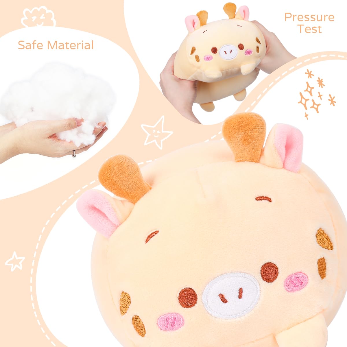 AIXINI 23.6 Inch Soft Plush Deer Stuffed Animal - Cylindrical Body Pillow for Kids & Adults | Super Cute Cartoon Hugging Toy Gift for Christmas, Birthday & Home Decor