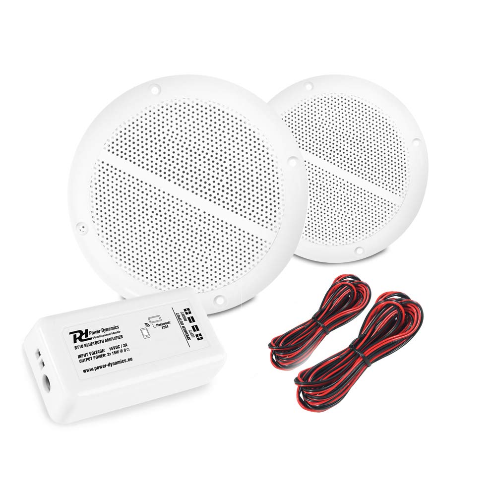 Vonyx MSV50 Bluetooth Ceiling Speaker System - Wireless Bathroom & Office Audio Kit with Easy Installation | Perfect for Streaming Music in Showers, Kitchens, and Workspaces