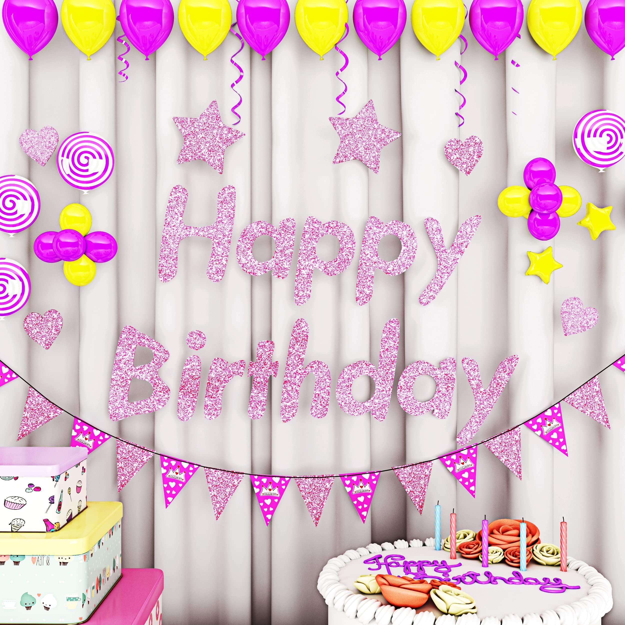 Pink Glitter Cardstock Paper - 3.9