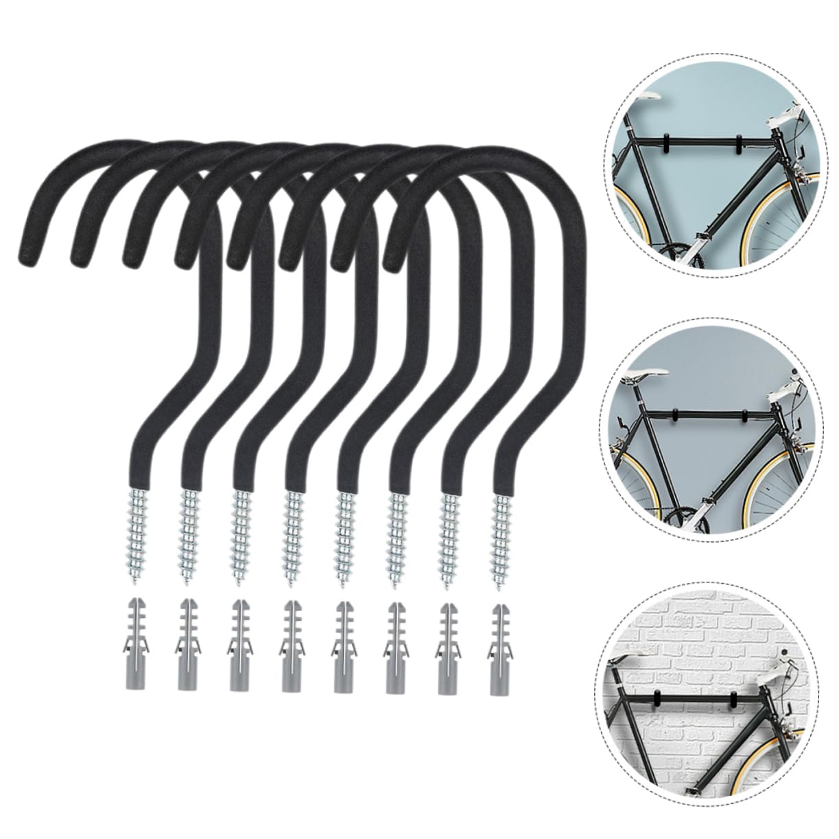 Heavy Duty Bike Hanger Set - Angoily Space-Saving Metal Bike Hooks for Garage & Wall Mount | Perfect for Organizing Bicycles, Scooters & Sports Equipment in Small Spaces