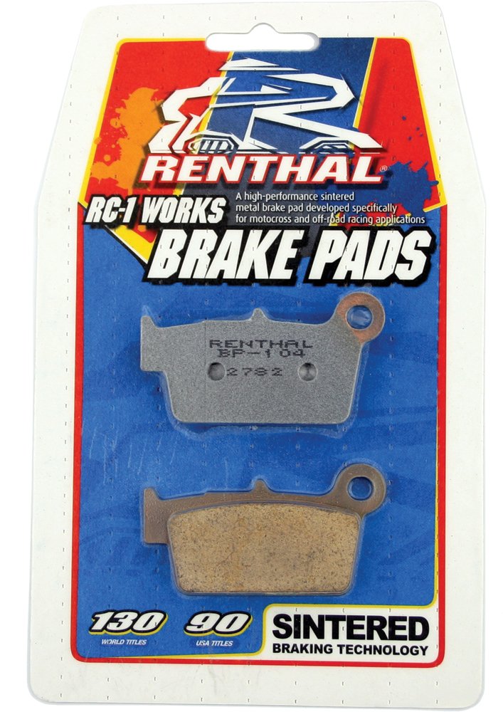 Renthal RC-1 Works Rear Brake Pads - High-Performance Motorcycle Brake Pads for Dirt Bikes & Off-Road Riding | Perfect for Trail, Motocross & Enduro Racing