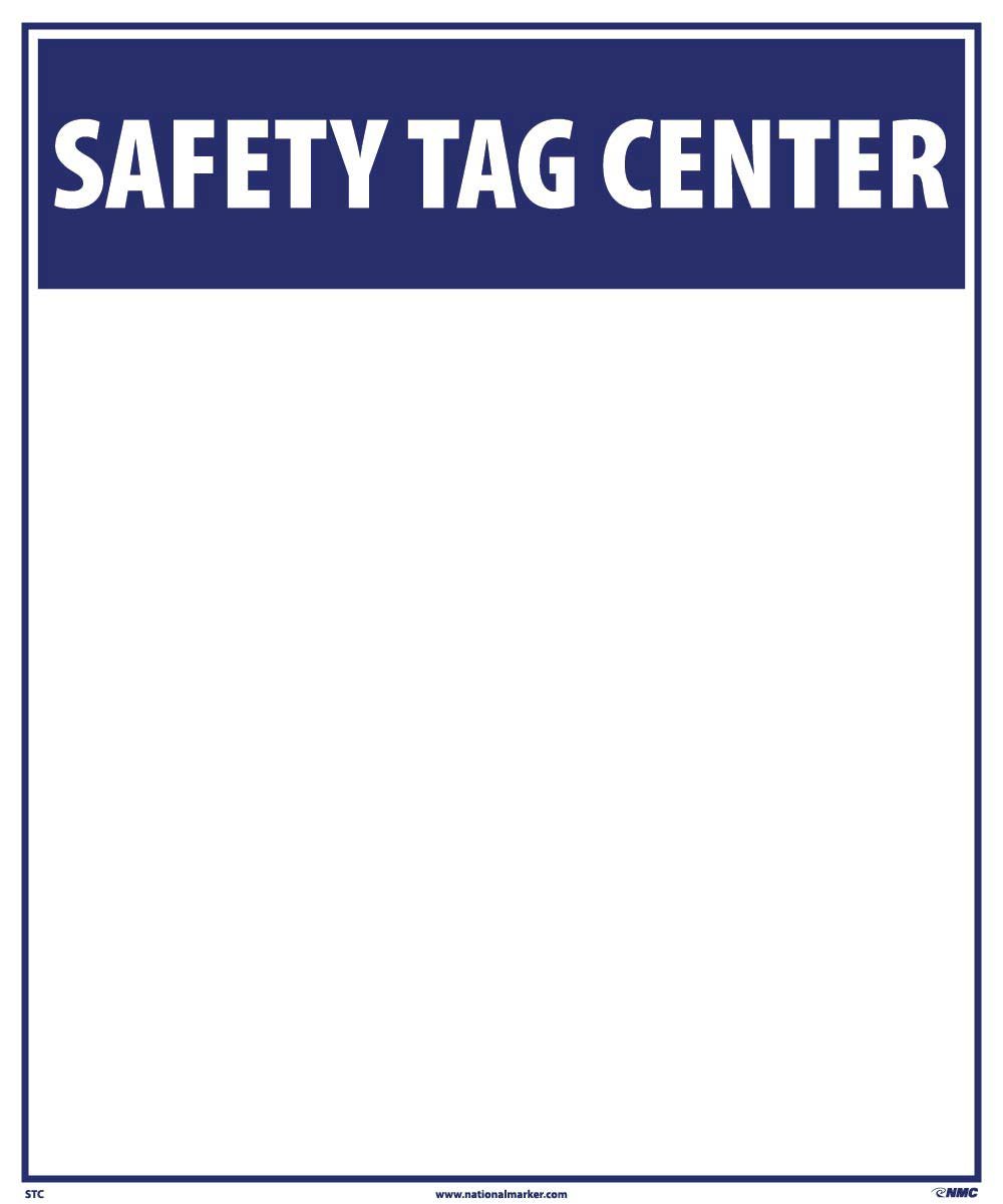 NMC National Marker Corp. STC Safety Tag Center - Durable Safety Tags for Workplace & Equipment Lockout (Use in Factories, Construction Sites & Industrial Facilities)