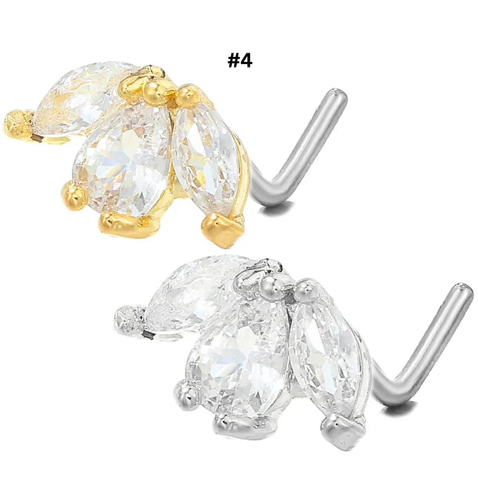 20G Surgical Steel Small Nose Ring & L Bend Nose Stud - Hypoallergenic Body Jewelry for Sensitive Skin | Perfect for Everyday Wear, Parties & Professional Settings (BD317)