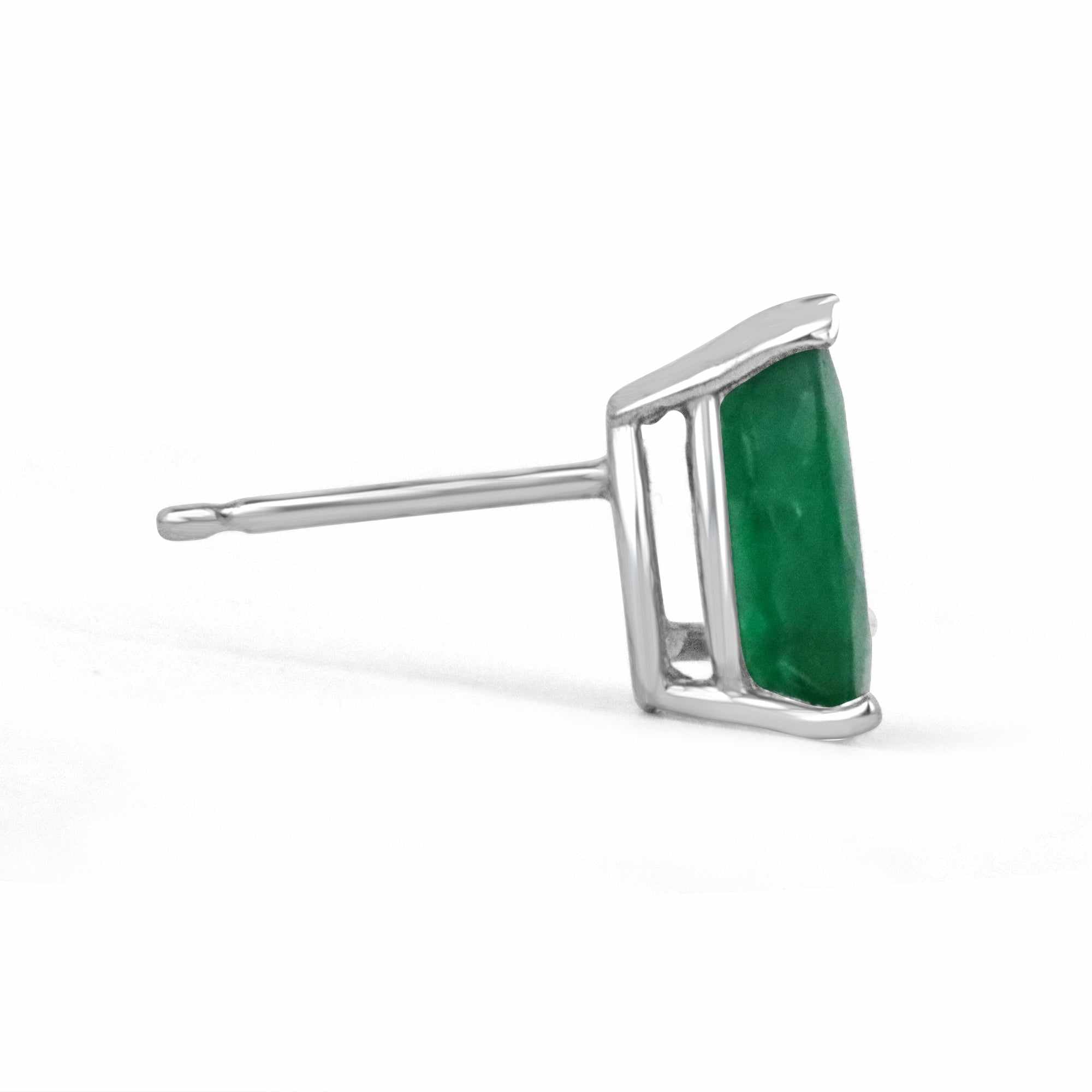 2.0tcw Natural Dark Forest Emerald Pear Cut Teardrop Pendant - 14K White Gold Jewelry for Women - Perfect for Weddings, Anniversaries & Special Occasions