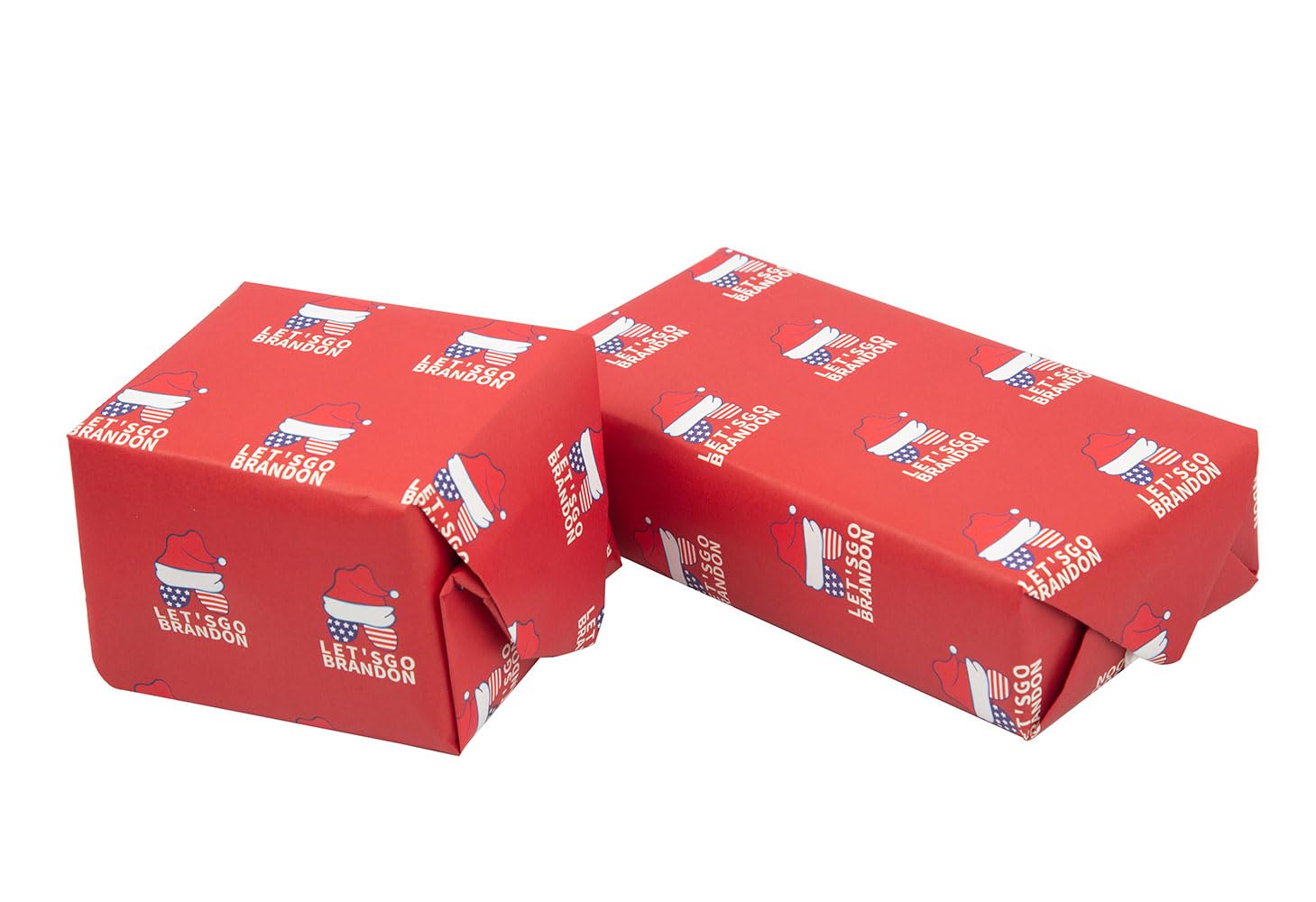 ZIGFRUIT 10 Sheets Let's Go Brandon Christmas Wrapping Paper Roll - 17”x27.5” Per Sheet (Unfolded, 10 Sheets/Roll) - Perfect for Holiday Gifts, Party Decorations & Festive Present Wrapping