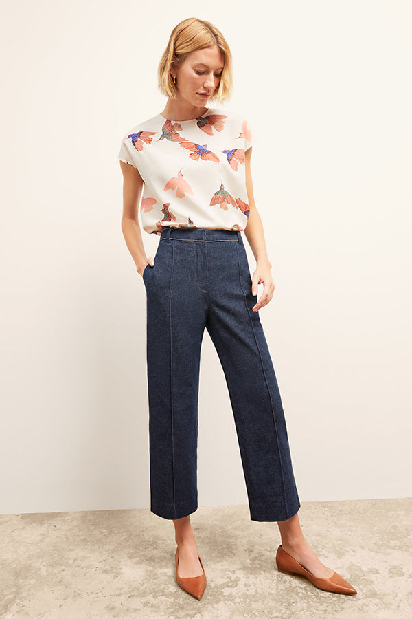 Christy Pant Stretch Denim Suiting - Dark Wash Jeans for Women | Comfortable Office Wear & Casual Outfits