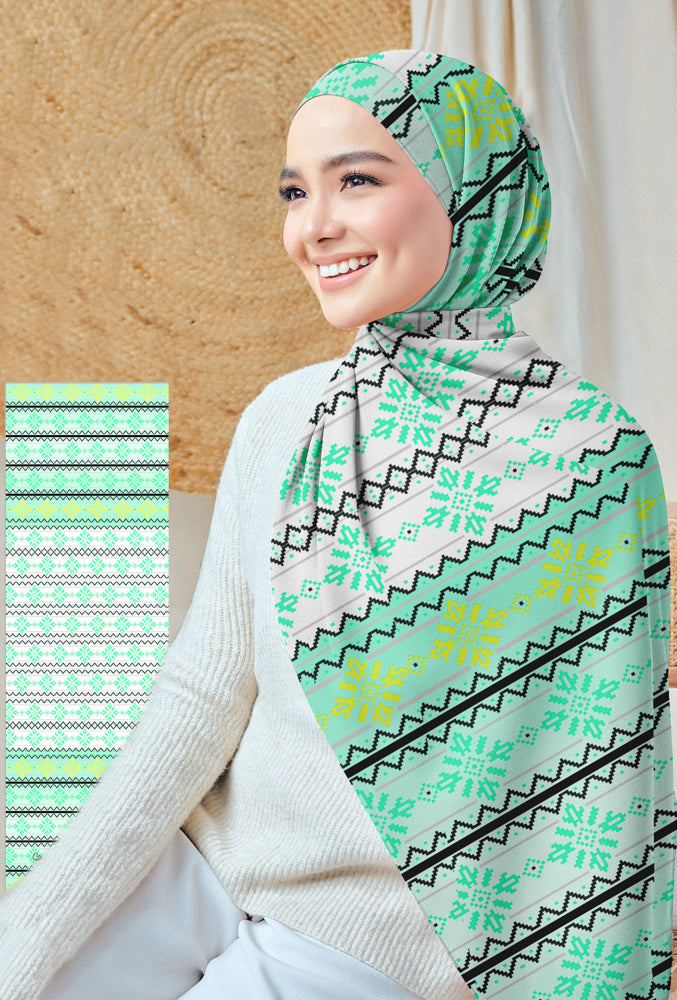 Elegant Mai Floral Print Hijab Scarf - Soft Muslim Headscarf for Women - Perfect for Daily Wear, Prayer, and Special Occasions