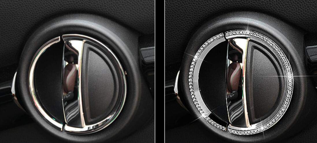 Mini Cooper Interior Accessories - Silver Inside Handle Rings (4pcs) | Stylish Car Bling for Women | Perfect for Customizing & Protecting Your Mini Cooper's Interior